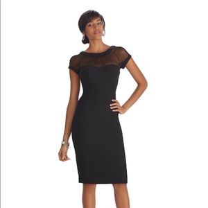 White House Black Market •SHEER SHEATH BLACK DRESS